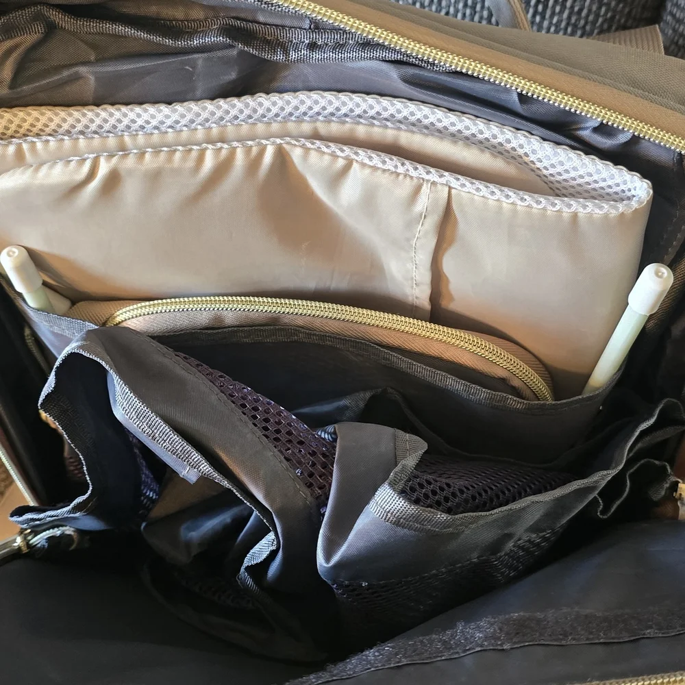 Grey Multifunctional Baby Diaper Backpack Bag